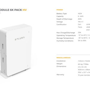 Soluna | 6k Pack HV | 6kwh | Solar Grid | Battery Module Storage Home | Commercial | FREE UK EU POST