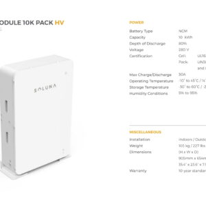 Soluna | 10k Pack | HV | 10kwh | Solar Hybrid Battery Module | Storage | Commercial | FREE UK EU POST